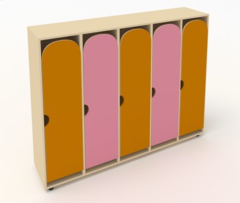 Детский шкаф распашной ШГ5У Беж+Оранжевый+Розовый в Липецке