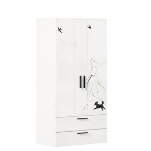 Распашной комбинированный шкаф Джоли ЛД 535.040, Серый шелк в Липецке