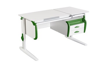 Детский стол-трансформер 1/75-40 (СУТ.25) + Tumba 3  белый/белый/Зеленый в Липецке