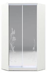 Шкаф 2300х1103, ХИТ У-23-4-66-01, цапля, 2 зеркала, белая шагрень в Липецке