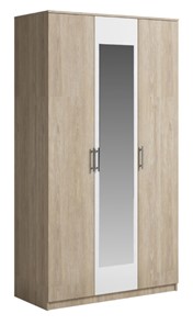 Шкаф 3 двери Genesis Светлана, с зеркалом, белый/дуб сонома в Липецке