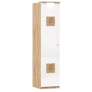 Шкаф одностворчатый с декор. накладками Фиджи 659.225, белый в Липецке