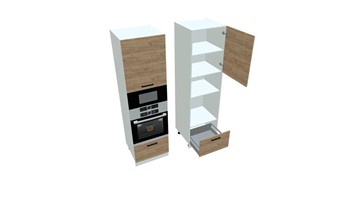 Кухонный шкаф-пенал Sanvut П7 3, Дуб крафт/Белый в Липецке