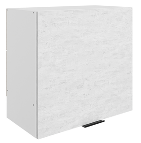 Шкаф настенный Стоун L600 Н566 (1 дв. гл.) (белый/белая скала) в Липецке