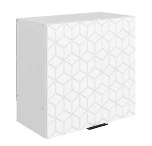 Навесной шкаф Стоун L600 Н566 (1 дв. гл.) с фрезировкой (белый/джелато софттач) в Липецке