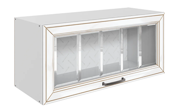 Шкаф кухонный Атланта L800 Н360 (1 дв. рам.) эмаль (белый/белый глянец патина золото) в Липецке
