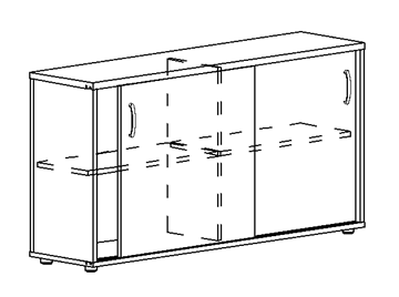 Шкаф-купе низкий Albero, для 2-х столов 60 (124,4х36,4х75,6) в Липецке