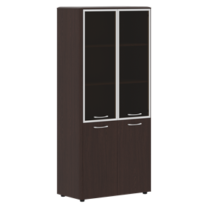 Шкаф комбинированный с дверьми в алюминиевой рамке DIONI Венге DHC 85.7  (850х430х1930) в Липецке