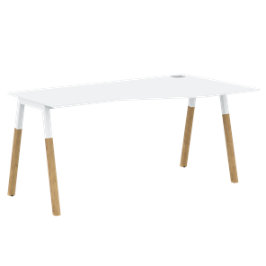 Письменный стол правый FORTA Белый-Белый-Бук  FCT 1567  (R) (1580х900(670)х733) в Липецке