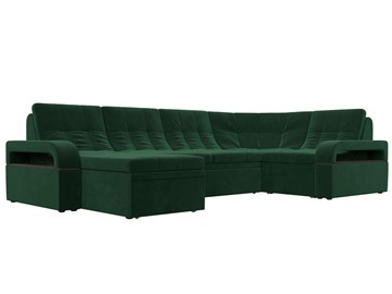П-образный диван Лига-035, Зеленый (велюр) в Липецке