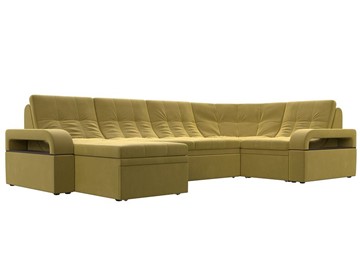 П-образный диван Лига-035, Желтый (Микровельвет) в Липецке
