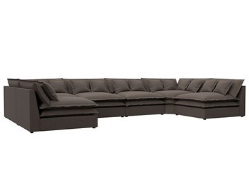 Большой П-образный диван Лига-040, Амур коричневый (рогожка) в Липецке