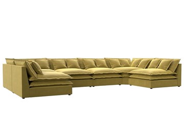 П-образный диван Лига-040, Желтый (микровельвет) в Липецке