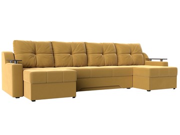 П-образный диван Сенатор, Желтый (Микровельвет) боннель в Липецке