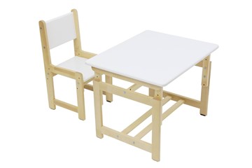 Растущий комплект мебели POLINI Kids ECO 400 SM 68Х55 Белый / Натуральный в Липецке