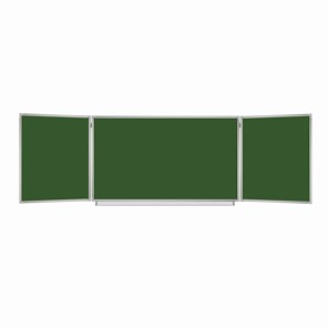 Доска  для мела Brauberg 3-х элементная 100х150/300 см, 5 рабочих поверхностей, зеленая, BRAUBERG, 231707 в Липецке