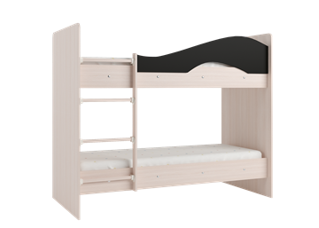 Детская  двухъярусная кровать Мая с 2 ящиками на щитах, корпус Млечный дуб, фасад Венге в Липецке - предосмотр 3