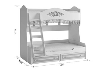 Двухэтажная кровать Алиса (1974х1404х1765) в Липецке - предосмотр 4