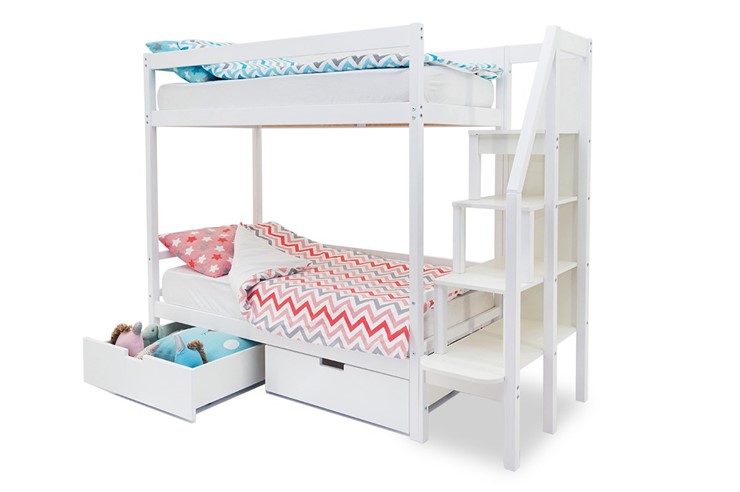 Двухэтажная детская кровать Svogen белый в Липецке - изображение 5