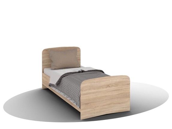 Детская кровать ВЕГА Кровать Кр-08 900 с плоским основанием (Сонома) в Липецке - изображение
