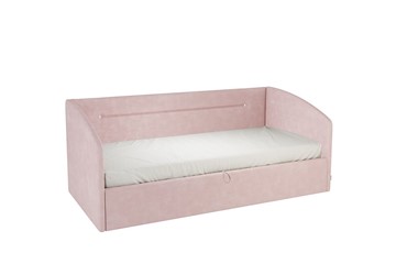 Кровать в детскую 0.9 Альба (Софа), нежно-розовый (велюр) в Липецке