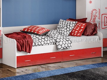 Кровать в детскую Алфавит (Красный) с ящиками в Липецке