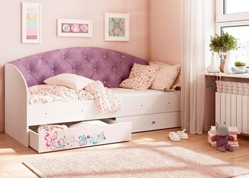 Детская кровать Эльза без бортика, Фиолетовый (латы) в Липецке
