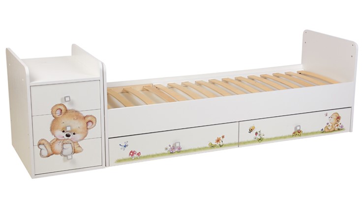 Детская кровать Фея 1100 Медвежонок Белый в Липецке - изображение 2