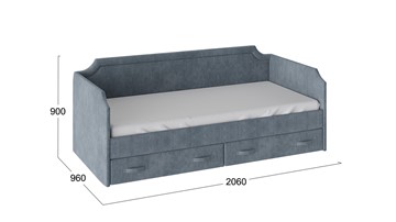Кровать в детскую Кантри Тип 1, ТД-308.12.02 (Замша синяя) в Липецке - предосмотр 2