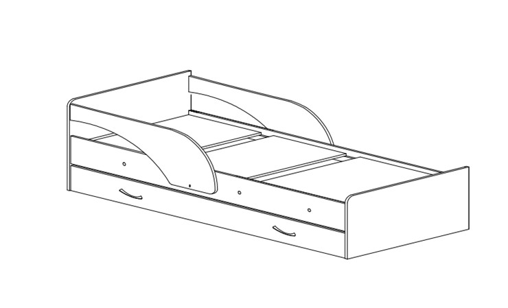 Кровать детская Максимка, цвет Млечный дуб в Липецке - изображение 1