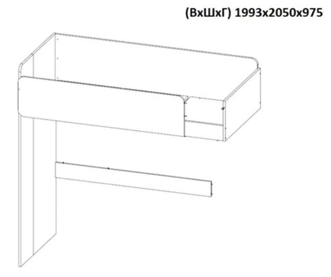 Кровать-чердак с письменным столом и шкафом POLINI Kids Simple Белый / Серый в Липецке - изображение 8