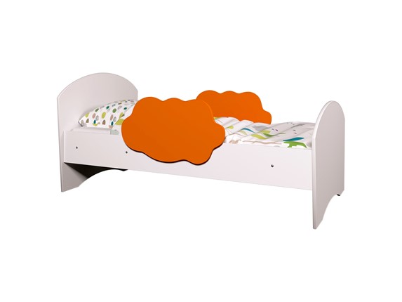 Кровать детская Тучка, корпус Белый, фасад Оранжевый в Липецке - изображение