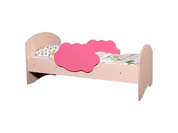 Детская кровать с бортиками Тучка, корпус Дуб млечный, фасад Розовый в Липецке
