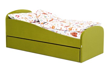 Детская кровать с ящиком Letmo оливковый (велюр) в Липецке