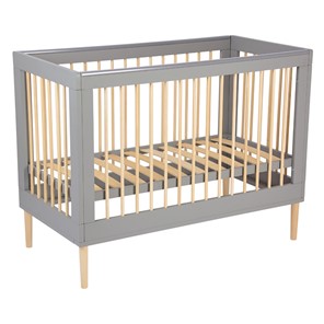 Кроватка в детскую POLINI Kids Simple 360 Серый / Натуральный в Липецке
