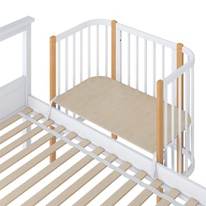 Кроватка приставная POLINI Kids Simple 105 Белый / Бук в Липецке - предосмотр 3