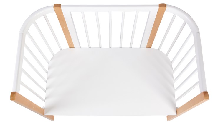 Кроватка приставная POLINI Kids Simple 120 Белый / Бук в Липецке - изображение 4