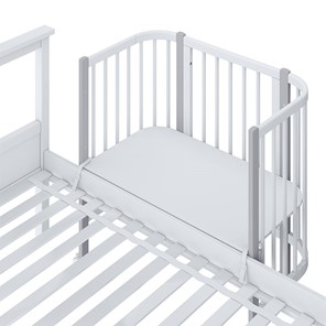 Кроватка приставная POLINI Kids Simple 120 Белый / Серый в Липецке - предосмотр 4
