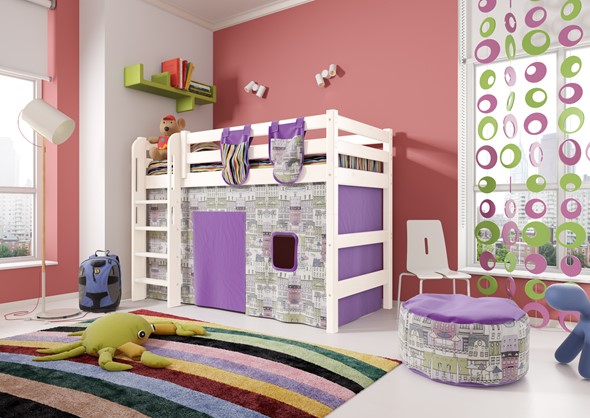 Детская кровать-чердак Соня,  Вариант 5 Белый в Липецке - изображение