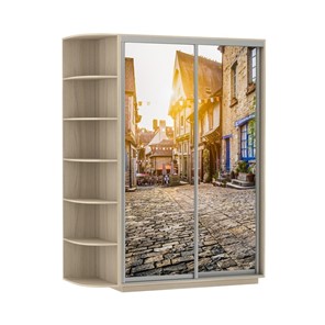 Шкаф 2-створчатый Экспресс 1500x600x2200, со стеллажом, Улица/шимо светлый в Липецке
