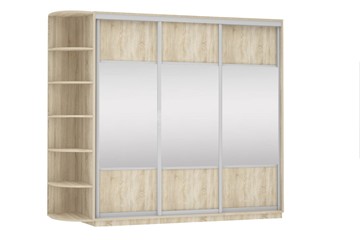 Шкаф трехдверный Экспресс (Комби), со стеллажом 2100х600х2200, дуб сонома в Липецке
