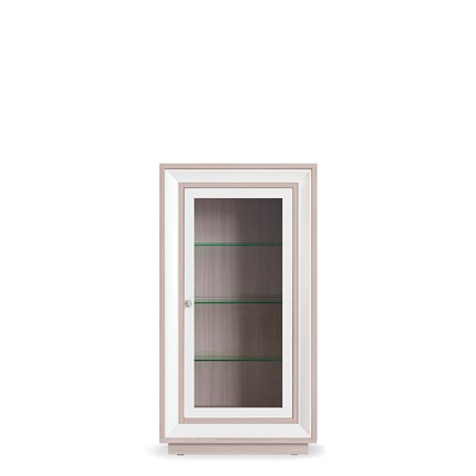 Шкаф низкий  (1 стеклодверь) Прато 776, Ясень светлый \ жемчуг в Липецке - изображение