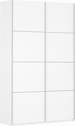 Шкаф-купе 2-х дверный Прайм (ДСП/ДСП) 1600x570x2300, белый снег в Липецке - изображение