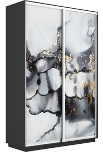 Шкаф 2-створчатый Экспресс 1600x450x2400, Абстракция серая/серый диамант в Липецке