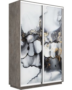Шкаф 2-х створчатый Экспресс 1600x600x2200, Абстракция серая/бетон в Липецке