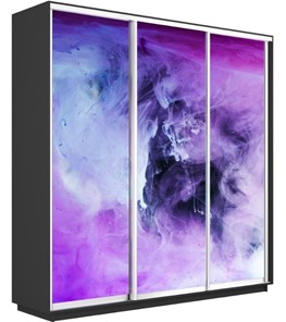 Шкаф 3-створчатый Экспресс 1800х450х2200, Фиолетовый дым/серый диамант в Липецке