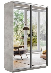 Шкаф 2-дверный Экспресс (2 зеркала) 1600x450x2400, бетон в Липецке