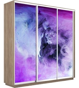 Шкаф 3-х створчатый Экспресс 2100х600х2200, Фиолетовый дым/дуб сонома в Липецке