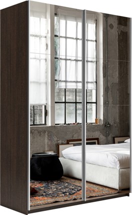 Шкаф 2-дверный Прайм (Зеркало/Зеркало) 1200x570x2300, венге в Липецке - изображение