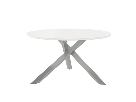 Круглый столик Триада-15Д, Металлик/Белый в Липецке - изображение